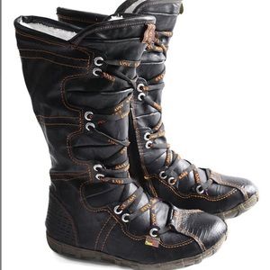 TMA EYES Black snake-embossed leather tall boot-womens size 39 (8/8.5)
